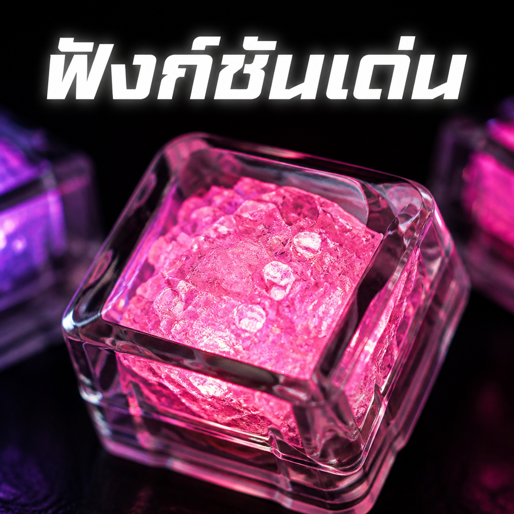 ก้อนน้ำแข็ง LED เปลี่ยนสีเมื่อโดนน้ำ