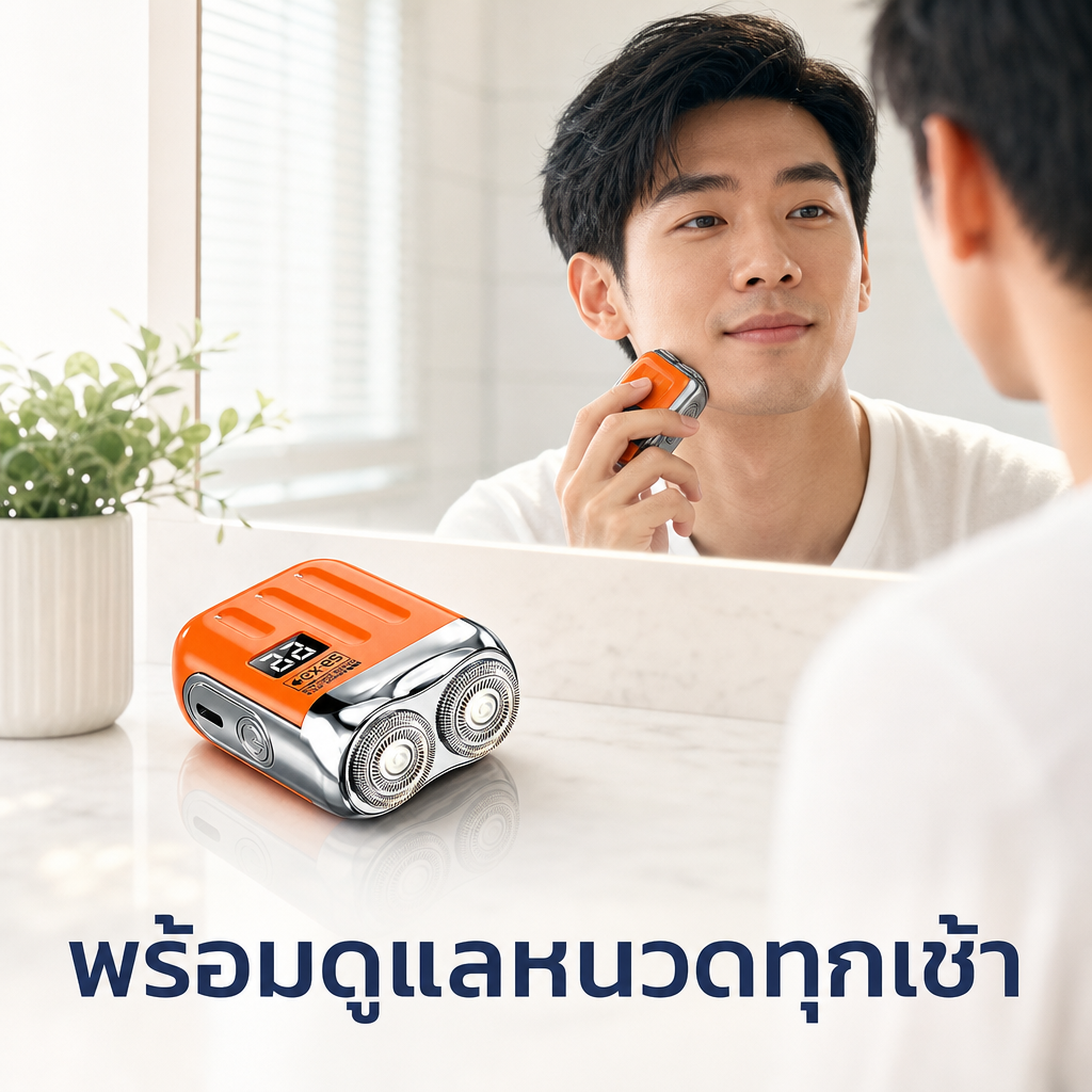 มีดโกนไฟฟ้าพกพา โกนเกลี้ยงเนียนไว ใบมีดแม่เหล็ก อึดนาน 180 วัน