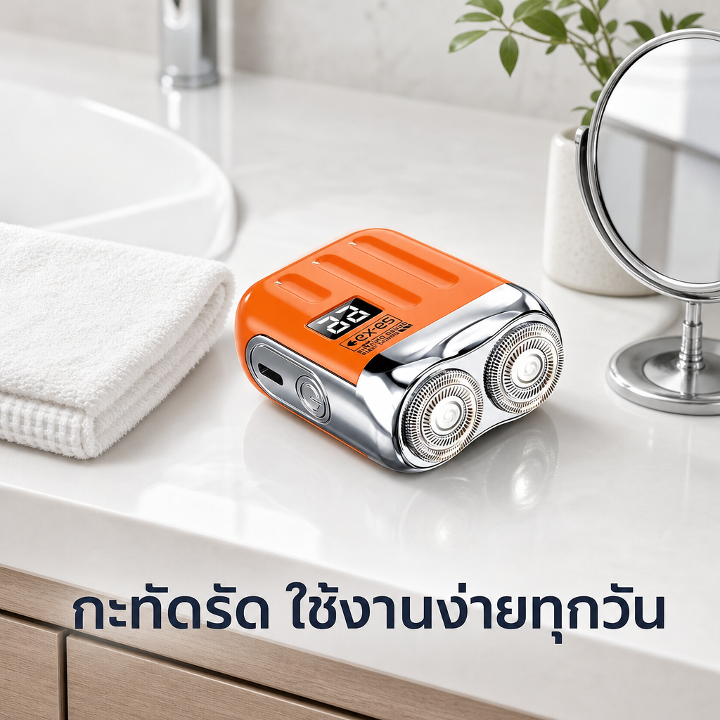 มีดโกนไฟฟ้าพกพา โกนเกลี้ยงเนียนไว ใบมีดแม่เหล็ก อึดนาน 180 วัน