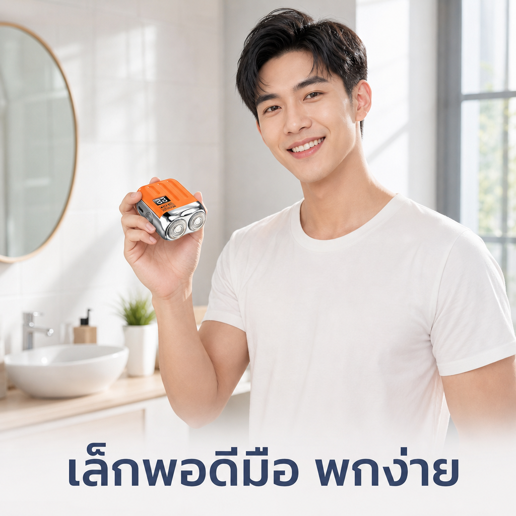 มีดโกนไฟฟ้าพกพา โกนเกลี้ยงเนียนไว ใบมีดแม่เหล็ก อึดนาน 180 วัน