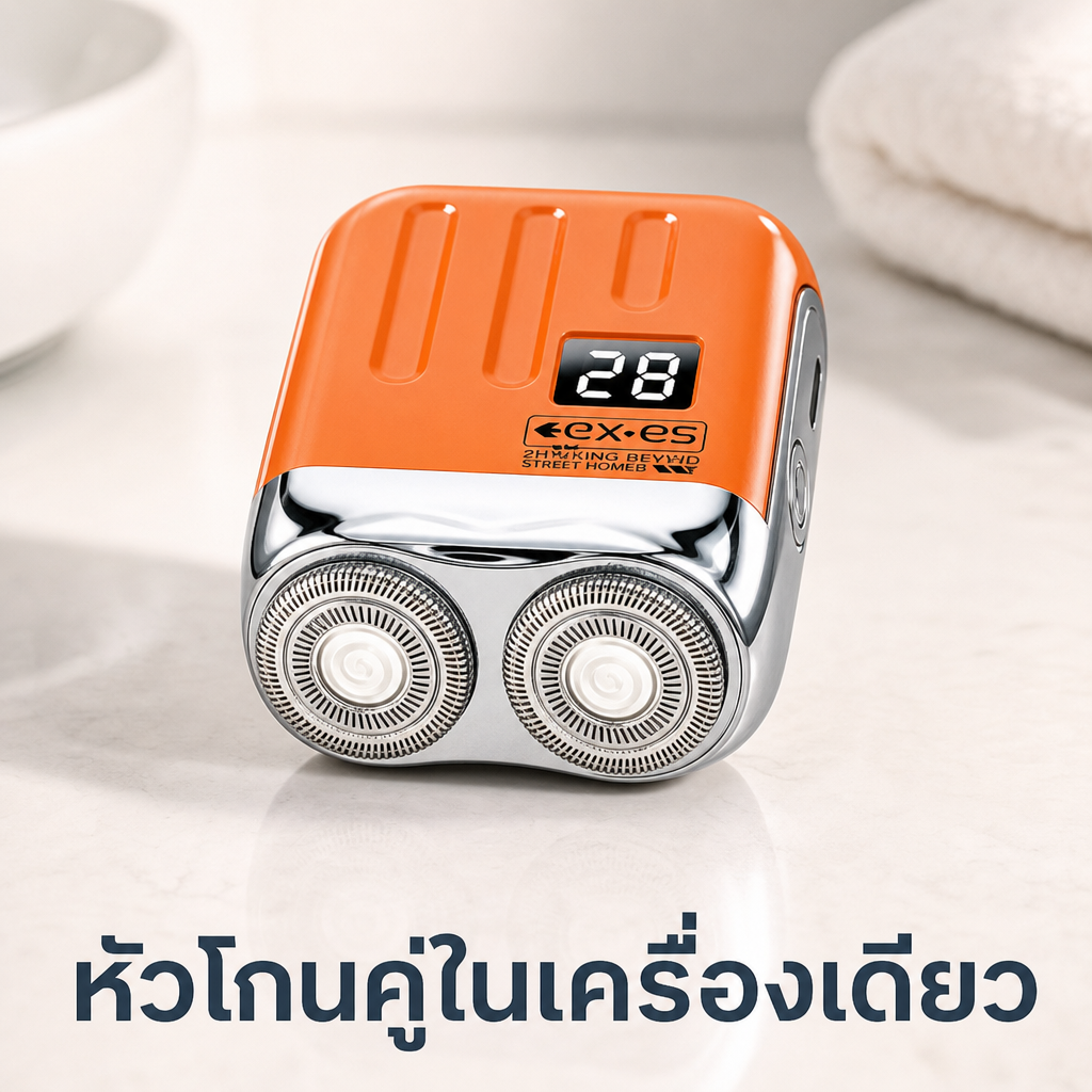 มีดโกนไฟฟ้าพกพา โกนเกลี้ยงเนียนไว ใบมีดแม่เหล็ก อึดนาน 180 วัน