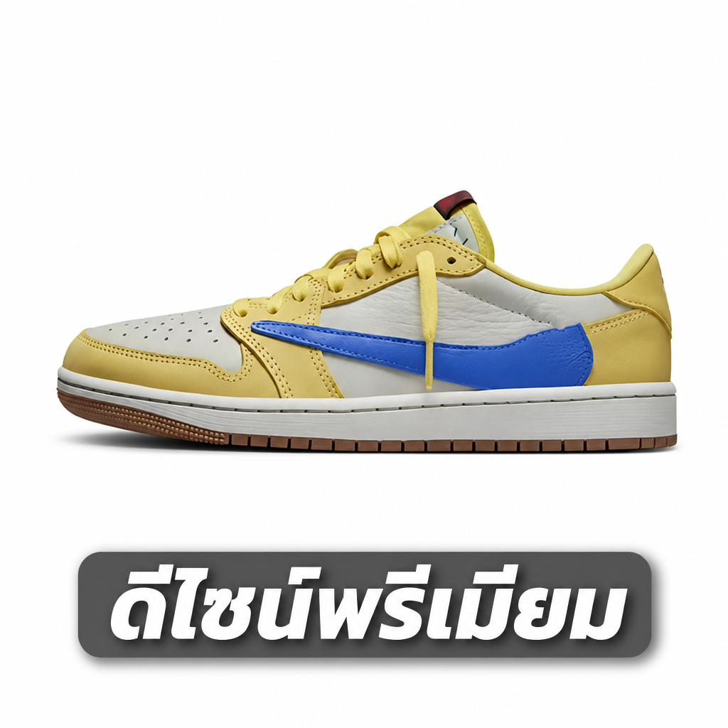 รองเท้าบาสเกตบอล AJ1 รุ่นหัวตะขอ TS คอลเลกชันพิเศษ ลายสายฟ้า รองเท้าผ้าใบลำลองสำหรับคู่รักชายหญิง รองเท้าผู้ชายข้อต่ำรุ่นหัวตะขอของจอร์แดน 1